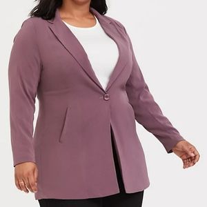 Torrid- Mauve purple long line blazer